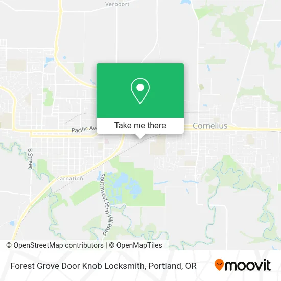 Forest Grove Door Knob Locksmith map