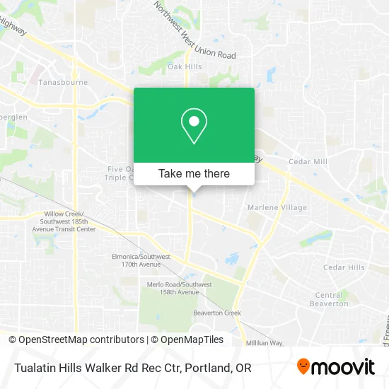 Mapa de Tualatin Hills Walker Rd Rec Ctr
