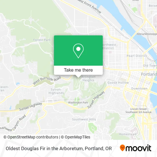 Mapa de Oldest Douglas Fir in the Arboretum