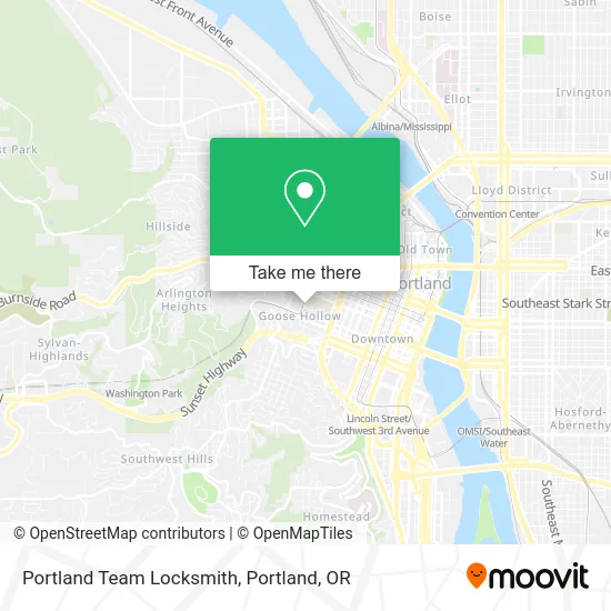 Portland Team Locksmith map