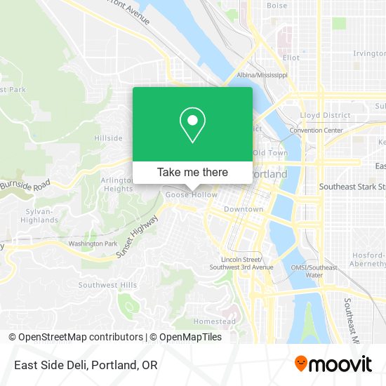 Mapa de East Side Deli