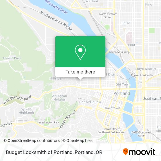 Budget Locksmith of Portland map