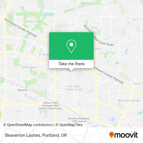 Beaverton Lashes map