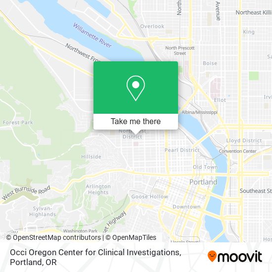 Occi Oregon Center for Clinical Investigations map