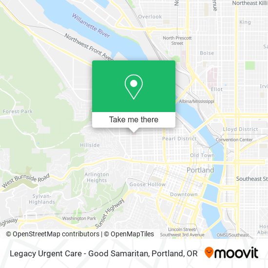 Legacy Urgent Care - Good Samaritan map