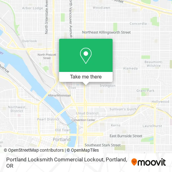 Mapa de Portland Locksmith Commercial Lockout