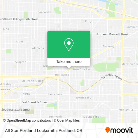 All Star Portland Locksmith map