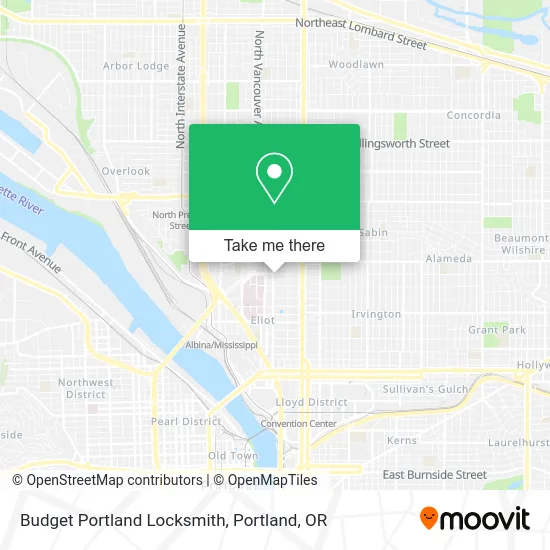 Budget Portland Locksmith map