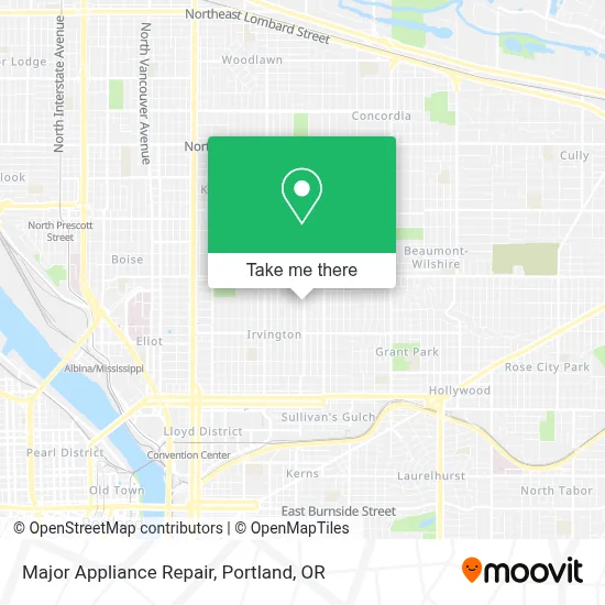 Major Appliance Repair map