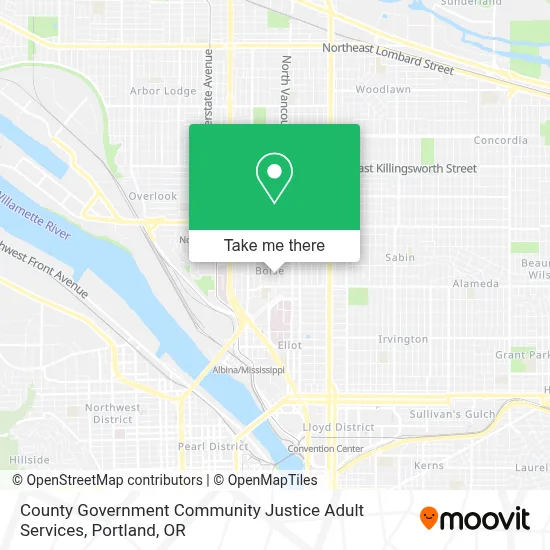 County Government Community Justice Adult Services map