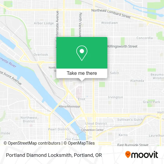 Portland Diamond Locksmith map