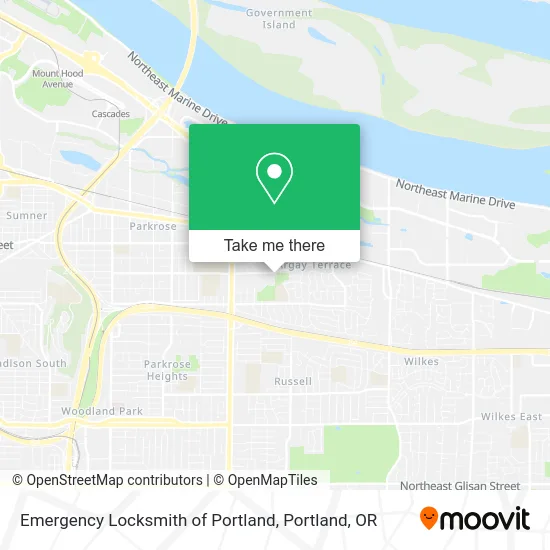 Emergency Locksmith of Portland map
