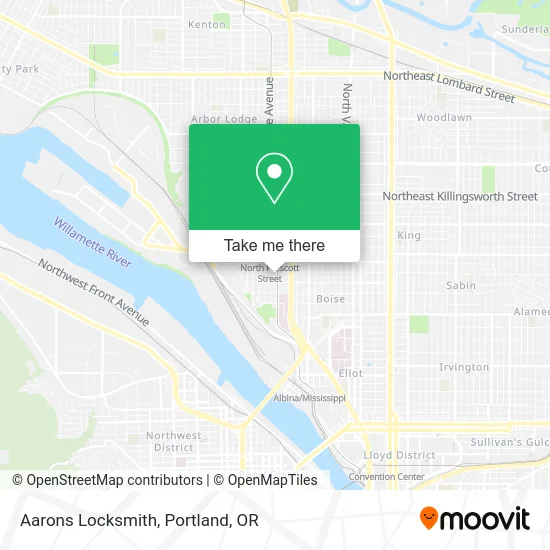 Aarons Locksmith map