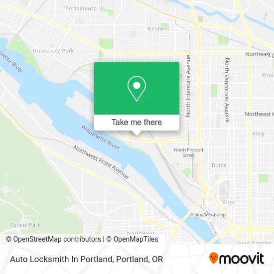 Auto Locksmith In Portland map