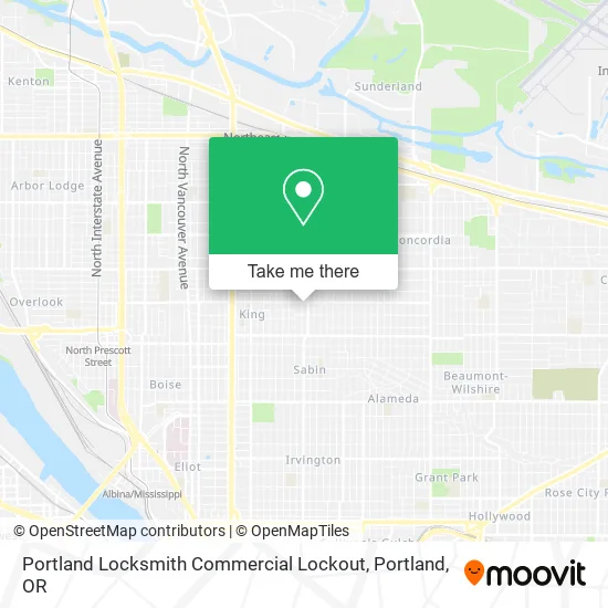 Mapa de Portland Locksmith Commercial Lockout