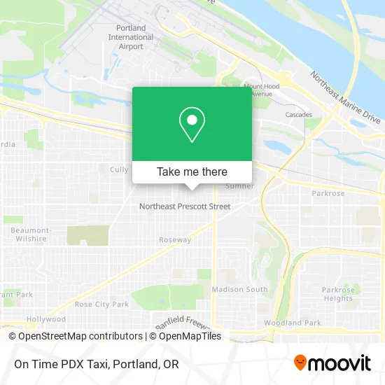 On Time PDX Taxi map