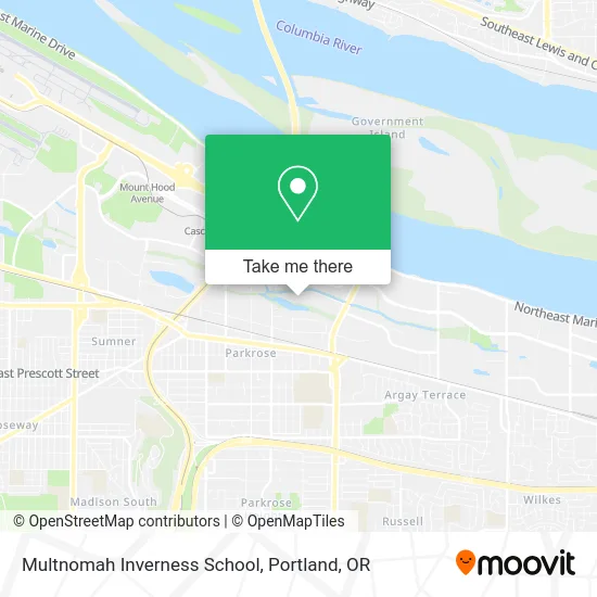 Multnomah Inverness School map