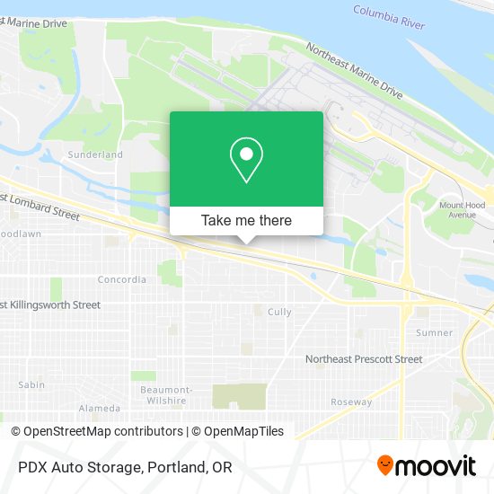 PDX Auto Storage map