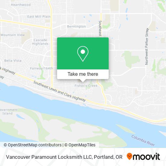 Mapa de Vancouver Paramount Locksmith LLC