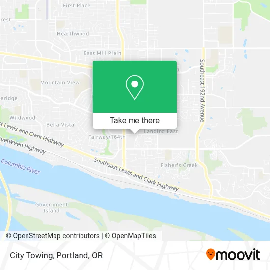 City Towing map