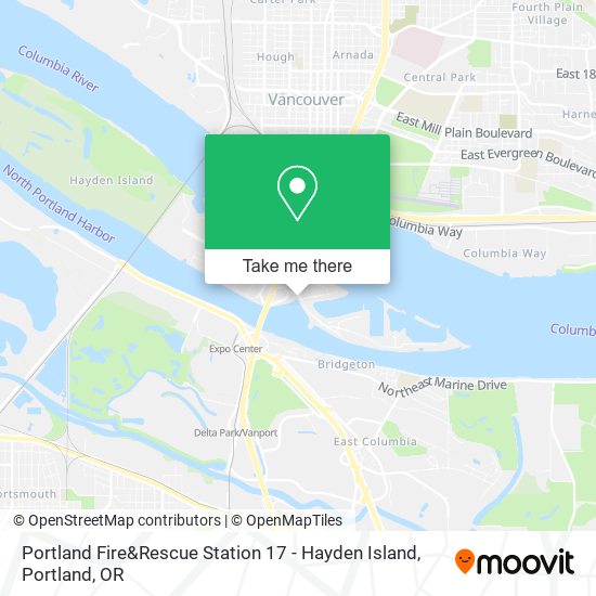 Portland Fire&Rescue Station 17 - Hayden Island map