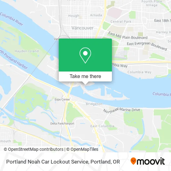 Portland Noah Car Lockout Service map