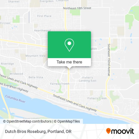 Dutch Bros Roseburg map