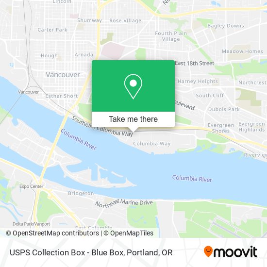 Mapa de USPS Collection Box - Blue Box