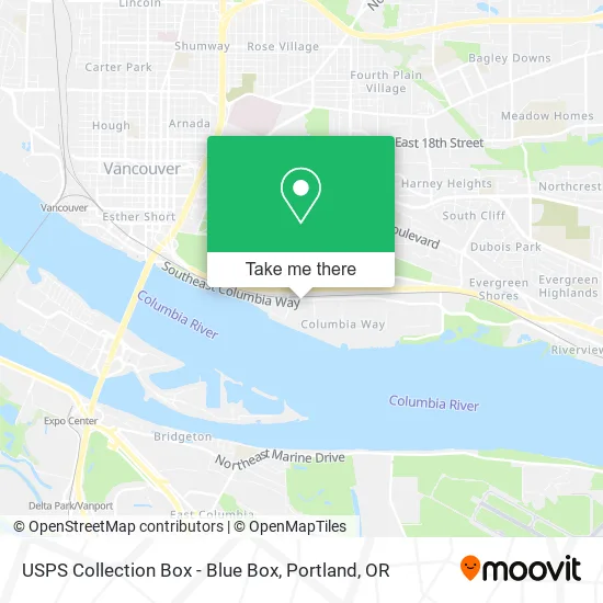 Mapa de USPS Collection Box - Blue Box