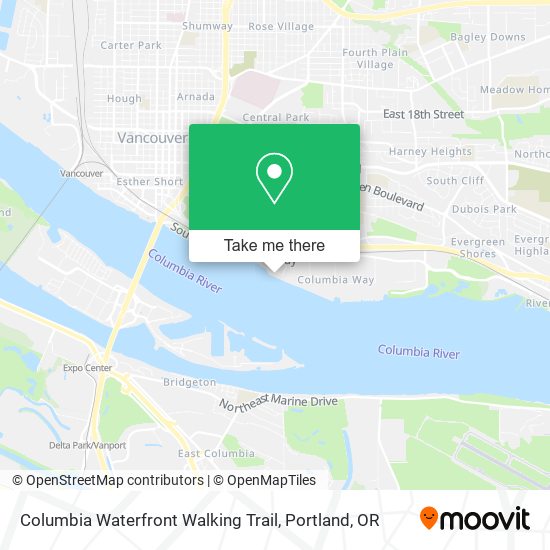 Mapa de Columbia Waterfront Walking Trail