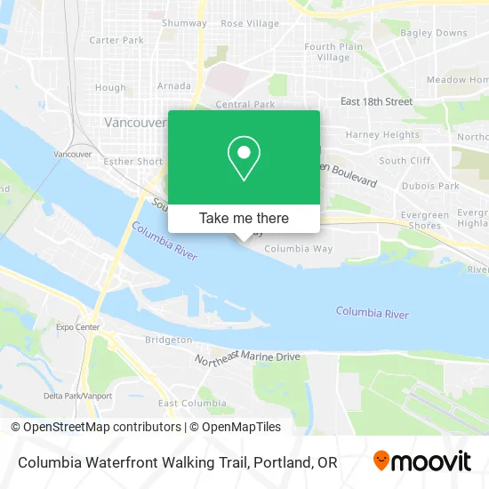 Mapa de Columbia Waterfront Walking Trail