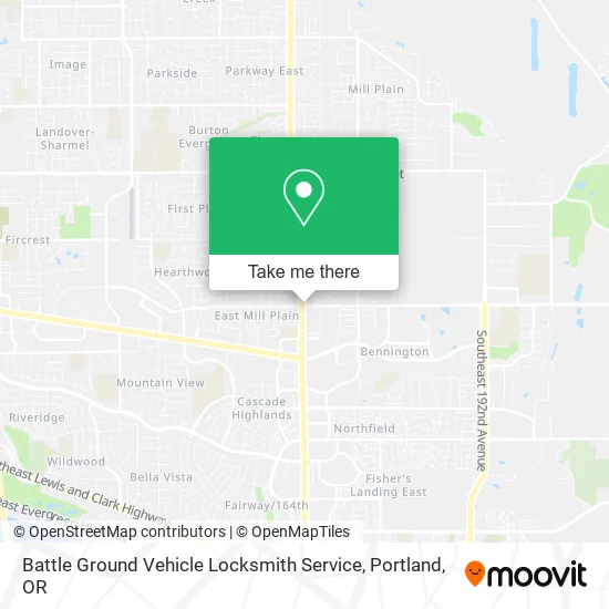 Battle Ground Vehicle Locksmith Service map