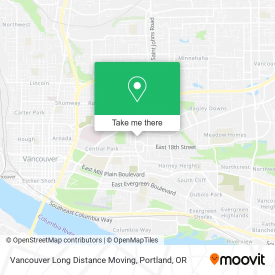 Mapa de Vancouver Long Distance Moving