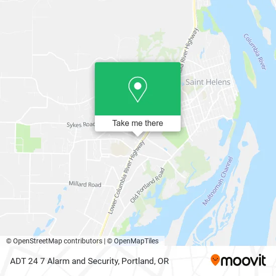 Mapa de ADT 24 7 Alarm and Security