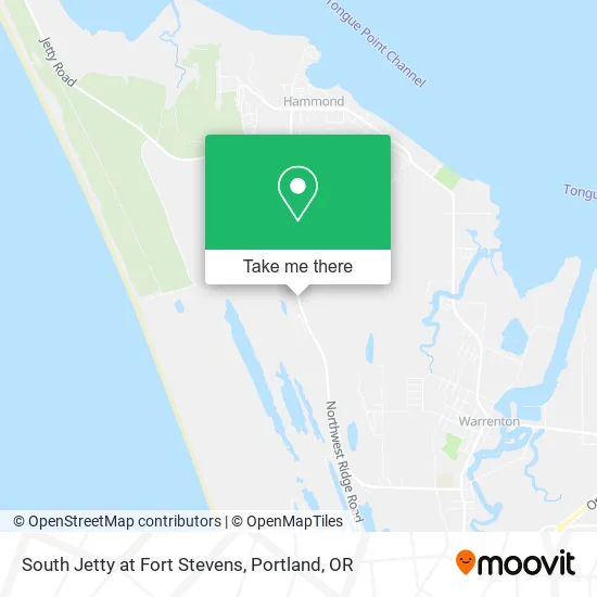 South Jetty at Fort Stevens map