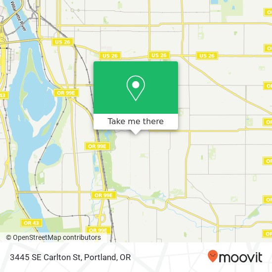 3445 SE Carlton St map