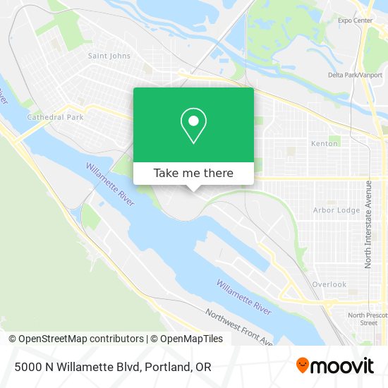 5000 N Willamette Blvd map