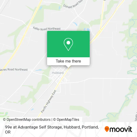 99e at Advantage Self Storage, Hubbard map