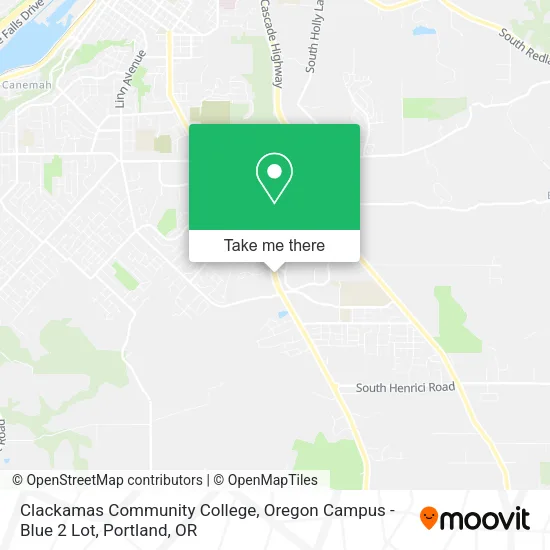 Clackamas Community College, Oregon Campus - Blue 2 Lot map