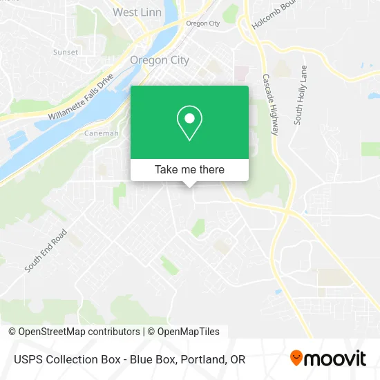 Mapa de USPS Collection Box - Blue Box