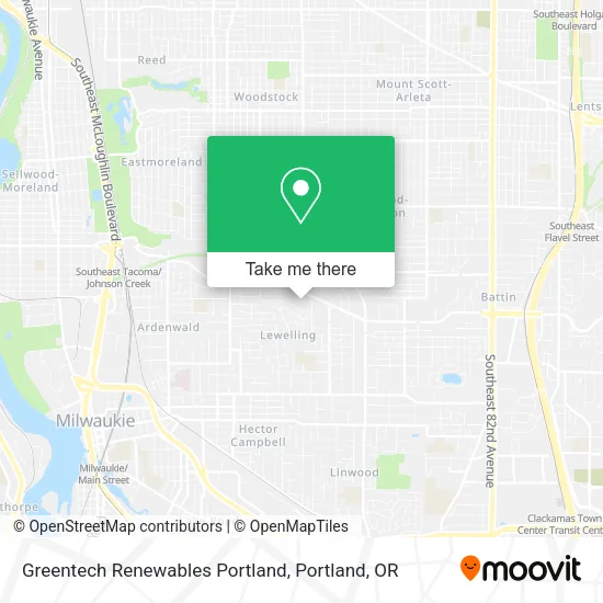 Mapa de Greentech Renewables Portland