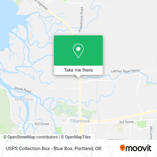 USPS Collection Box - Blue Box map