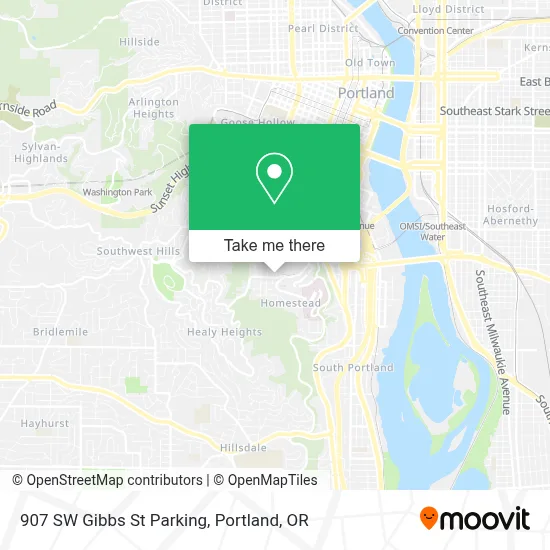 907 SW Gibbs St Parking map