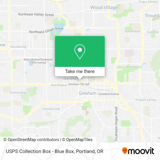Mapa de USPS Collection Box - Blue Box