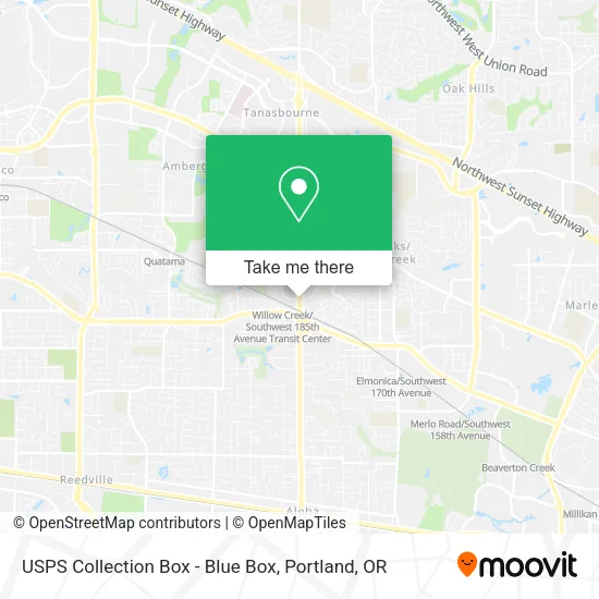 Mapa de USPS Collection Box - Blue Box