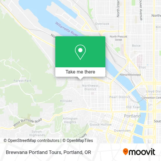 Brewvana Portland Tours map