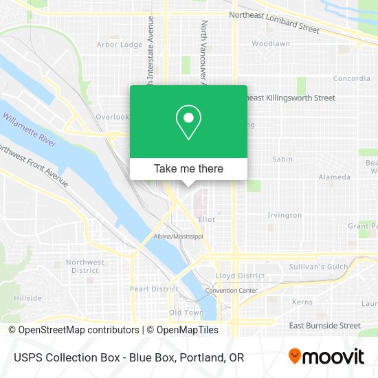USPS Collection Box - Blue Box map