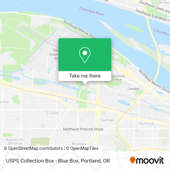 Mapa de USPS Collection Box - Blue Box