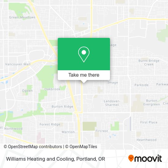 Williams Heating and Cooling map