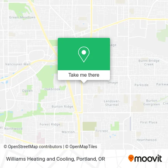 Williams Heating and Cooling map